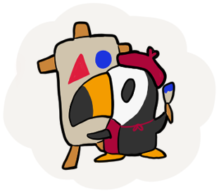 Toucannor Paints a self portrait